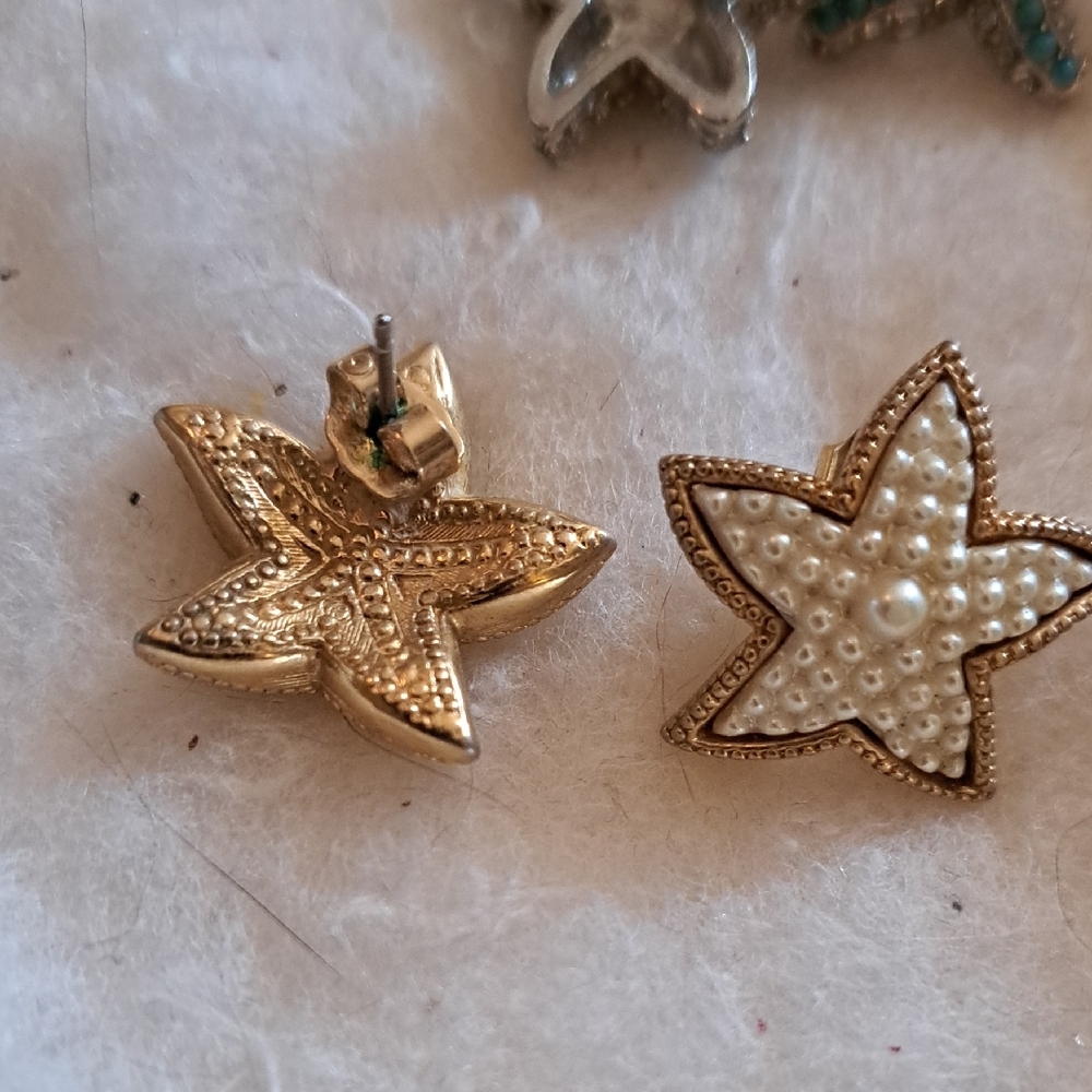 Starfish and Star Earrings - Three Pair - Picture 6 of 8